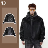 ITOOH Harajuku Motorcycle PU Leather Jacket Mens Spring New Punk Shoulder Pads  Loose Coats Japanese Streetwear Trendy Male Outwear