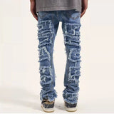 Itooh  Retro Hole Ripped Distressed Jeans for Men Straight Washed Harajuku Hip Hop Loose Denim Trousers Vibe Style Casual Jean Pants