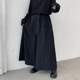 Itooh  Japanese Large Size Wide Leg Thin Pants Yamamoto Culottes Dark Samurai Pants Harajuku Retro Lacing Bad Boy Trousers Streetwear