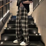 ITOOH Check Trousers For Men Straight Plaid Long Baggy Korean Style Low Price Stylish Xxxl Streetwear Designer Trend Casual Pants Man