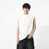 Itooh  Men's Wear Spring Summer New Korean Style Solid Color Sleeveless T-shirt Half Turtleneck Tank Top Trendy Vest