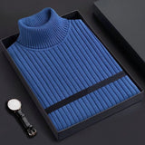 ITOOH Men's Light Luxury Turtleneck Knit  Pullover Leisure Vintage Solid Color Long Sleeve Sweater Korean Style Clothes Basic Shirts