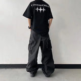 Itooh  Black Baggy Cargo Pants Fashion Harajuku Straight Trousers Men's Y2K Vintage Baggy Casual Pocket Streetwear Hip Hop Korean Style