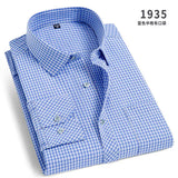 ITOOH New spring and autumn plaid stripes formal men's shirt long sleeve work clothes business casual free ironing slim solid color