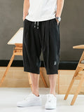 Itooh Plus Size Summer Harem Pants Men Short Joggers Chinese Style Calf-Length Casual Baggy Pants Male Capris Trousers 8XL