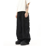 Itooh Spring And Autumn New American Retro Legged Loose Overalls Hip Hop Versatile Solid Color Wide Leg Floor-Mopping Casual Pant