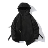 Itooh Men Streetwear Irregular Jacket Black Hip Hop Spring Cargo Harajuku Outdoor Hooded Outwear Men's Clothes Oversize 6XL 7XL