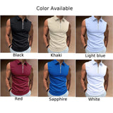 Itooh Tank Top Vest Regular Sleeveless Slight Stretch Solid Summer Swim T Shirt Vacation Zip Casual Holiday Brand New