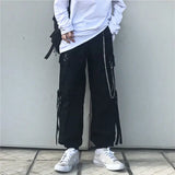 ITOOH Techwear Pant Sets Men Punk 3 Piece Outfits Black Cargo Pants Long Sleeve Shirts Korean Streetwear Hip Hop Spring