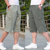 Itooh Oversize Cotton Shorts Men Cargo Short Casual Plus Size 3/4 Trouser Sports Breeches Baggy Pants Loose 5XL 6XL Summer Male