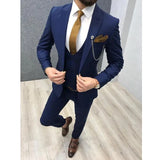 Itooh  Mens Suit For Wedding Double Breasted Vest Slim Fit Groom Suit Italian Handsome Wedding Tuxedos Jacket+Pants+Vest