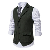 Itooh New Men's Brown Vest Suit Vest Single breasted Designer Brand Sleeveless Formal Coat Top Adult Dress Tuxedo