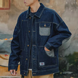 Itooh Man Clothing Japanese Blue Denim Jacket Retro Loose Outwear Men Jeans Jacket Coats Casual Windbreaker Pockets Cargo Streetwear