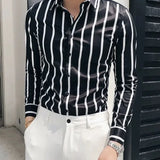 ITOOH Male Shirts Long Sleeve Business Striped Men's Shirt High Quality Luxury Original with Sleeves Korean Style Sale Slim Fit Social