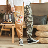 Itooh China-Chic harem pants Men's Original Tradition Dragon Pattern Embroidery Casual Trousers Men Personality Yin-yang Jogger Pants