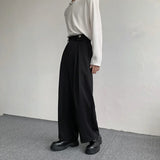 Itooh New Black Suit Pants Men Fashion Social Mens Dress Pants Korean Loose Oversized Wide Leg Pants Mens Formal Trousers M-2XL