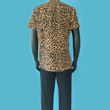 Itooh  Trend Mens Leopard Printed Shirt Casual Button Shirts Male Sexy Streetwear Shirt