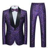 Itooh Fashion New Men's Casual Boutique Business Wedding Host Flower Color Suits 3 Pcs Set Dress Blazers Jacket Pants Vest Coat