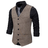 Itooh New Men's Vest Suit Vest Slim Single breasted Designer Brand Sleeveless Formal Coat Top Adult Dress Tuxedo