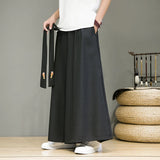 Itooh Chinese Style Men Streetwear Black Wide Leg Pants Men Women Punk Gothic Hip Hop Skirt Pants Man Ice Silk Bottoms Trousers