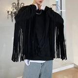 Itooh Autumn Winter Korean Style Tassel Design Long-Sleeve Tops For Men Personalized Trendy Nightclub Party Solid Performance Jacket