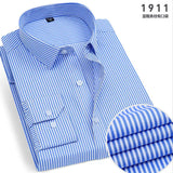 ITOOH New spring and autumn plaid stripes formal men's shirt long sleeve work clothes business casual free ironing slim solid color