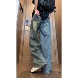 Itooh Spring Summer Vintage Streetwear Ripped Hole Jeans Men Women Harajuku Aesthetic Wide Leg Denim Trousers Unisex Straight Pants