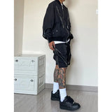 Itooh  American style high street wind assault shorts men zipper design Harajuku casual tooling outdoor five-point pants summer