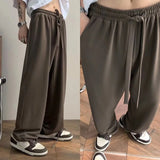 Itooh Men's Clothing Summer Solid Color Loose Simplicity Straight Trend High Street Hong Kong Breeze Fashion Casual Wide Leg Trousers