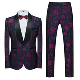 Itooh Fashion New Men's Casual Boutique Business Wedding Host Flower Color Suits 3 Pcs Set Dress Blazers Jacket Pants Vest Coat