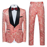 Itooh Fashion New Men's Casual Boutique Business Wedding Host Flower Color Suits 3 Pcs Set Dress Blazers Jacket Pants Vest Coat