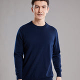 Itooh Hot Selling Pullover Men's 100% Pure Wool Full Sleeve Casual Cashmere Knitted Fine Business O-Neck Men's Sweater Multi Color