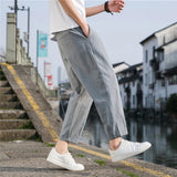 Itooh Linen Wide Men Pants New Korean Trousers Oversize Linens Streetwear Male Spring Summer Pants Casual Men Clothing Sweatpants