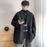 Itooh Oversized High Grade Blazers Men Trendy Leisure Loose Suit Jackets Male Daily Simple Streetwear All-match Korean Suit-tops