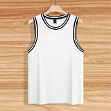 Itooh  Summer Leisure Breathable Ribbed Tank Tops Men Fashion Patchwork Striped Sleeveless Crew Neck Vest Mens New Casual Slim Camisole