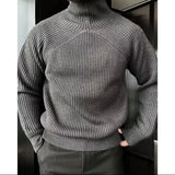 Itooh British Style High Collar Sweater Autumn Winter Men's Casual Short Knitted Pullovers Slightly Loose Cozy Raglan Sleeve Jumpers