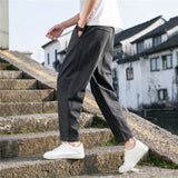 Itooh Linen Wide Men Pants New Korean Trousers Oversize Linens Streetwear Male Spring Summer Pants Casual Men Clothing Sweatpants