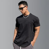 Itooh Casual Loose T-shirt Men Cotton Short Sleeves Tee Tops Summer Gym Fitness Bodybuilding Shirt Male Running Sport Training Clothes