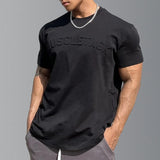 Itooh Casual Loose T-shirt Men Cotton Short Sleeves Tee Tops Summer Gym Fitness Bodybuilding Shirt Male Running Sport Training Clothes