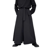 Itooh  Japanese Large Size Wide Leg Thin Pants Yamamoto Culottes Dark Samurai Pants Harajuku Retro Lacing Bad Boy Trousers Streetwear