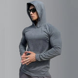 Itooh Men Autumn Long Sleeve Shirts Gym Fitness Training Hooded Tee Tops Sportswear Male Running Sport Clothing Quick Dry Slim T-shirt