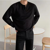 Itooh Temperament Versatile Commuter Men's Clothing Autumn and Winter New Korean Version Round Neck Long Sleeve Solid Casual Pullover