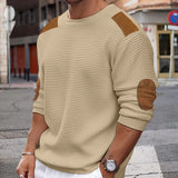 Itooh  2024 Autumn/Winter New Men's Knitwear Round Neck Long Sleeve Spliced Pullover Sweater Cross border Amazon Slim Fit Sweater