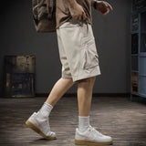 Itooh Summer Thin Cargo Shorts Men's Fashionable Sports Casual Medium Pants Loose Straight Versatile Quarter Pants Men