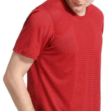 Itooh  Men's Solid Mesh Breathable Fishnet T-shirt Stretchable Quick Drying Tshirt Ice Silk Sport Long Short Sleeve 4XL O Neck 5 Colors