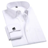 Itooh Men French Cuff Dress Shirt Cufflinks  New White Long Sleeve Casual Buttons Male Brand Shirts Regular Fit Clothes