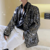 ITOOH Male Shiny Blazers 2024 Spring jacket men Stylish Sequin Decor Blazer For Men Suit Jackets Dazzling Stage Clothing