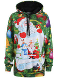 Itooh  2024 New Wish Europe and America Christmas Digital Print Hooded Loose Size Men's Sweater