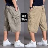 Itooh Oversize Cotton Shorts Men Cargo Short Casual Plus Size 3/4 Trouser Sports Breeches Baggy Pants Loose 5XL 6XL Summer Male