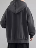 ITOOH Sweatshirts for Man Black Hooded Men's Clothing Full Zip Up Solid Hoodies Autumn Winter Novelty and High Quality Simple Loose